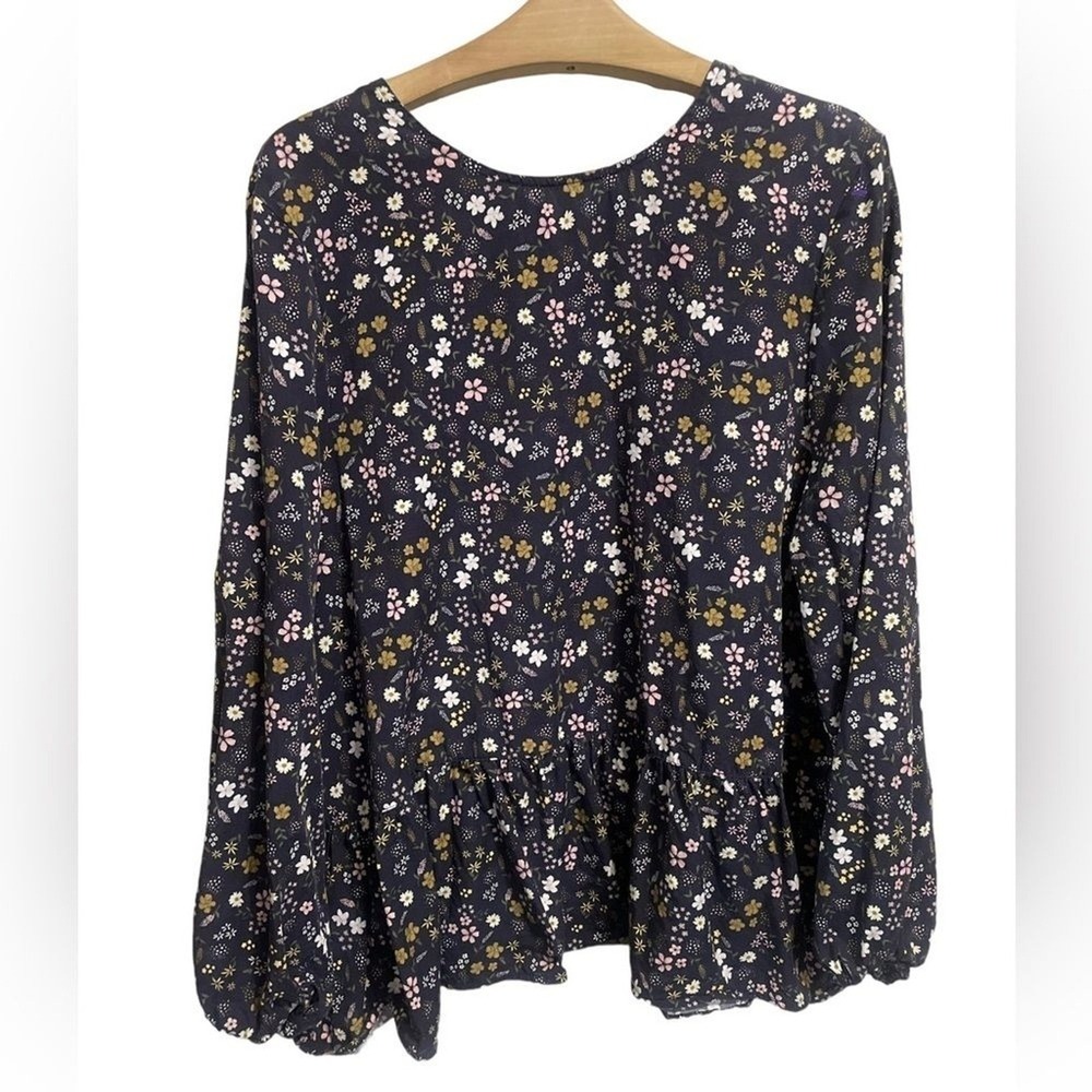 Barbour Amelia Floral Ling Sleeve Top Blouse Size 8